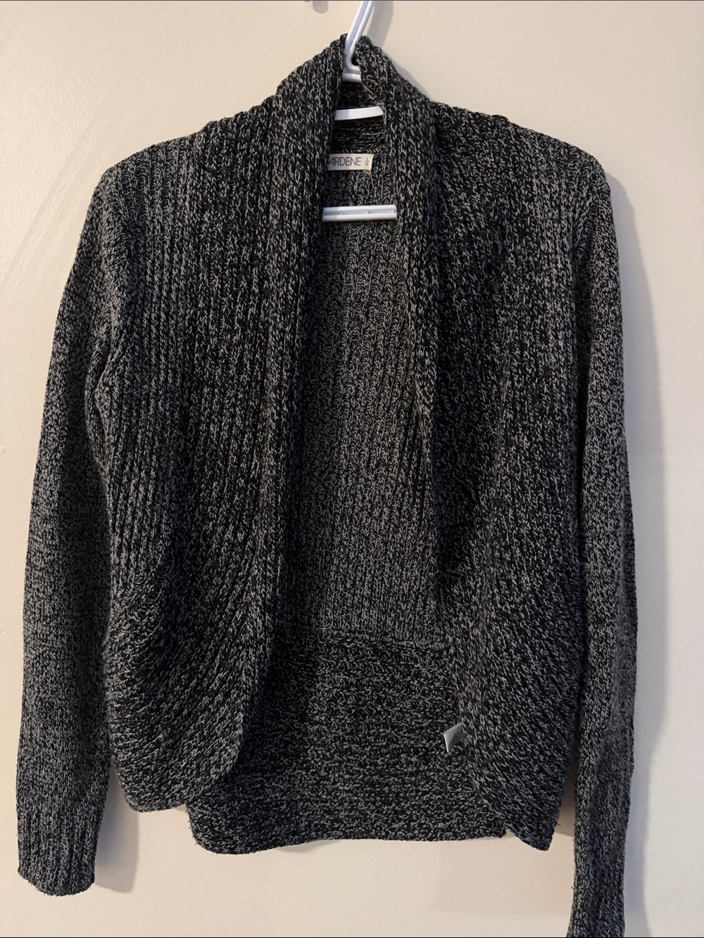 Cozy Open-Front Knit Women’s Sweater Cardigan - Black/Grey